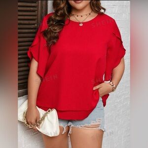 BNIB Lot of 2 Shein Tops - Size 24/26 - One Red and One White - BEAUTIFUL!!